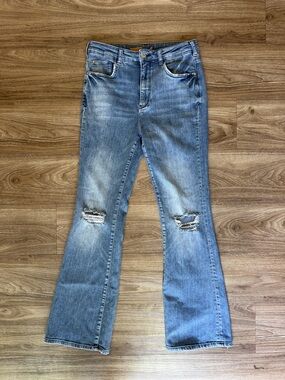 Anthropologie Pilcro The Icon Distressed Bootcut Jeans Size: 28